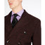 Tayion Collection Classic Double-breasted Glen Plaid Overcoat Red Navy