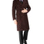 Tayion Collection Classic Double-breasted Glen Plaid Overcoat Red Navy
