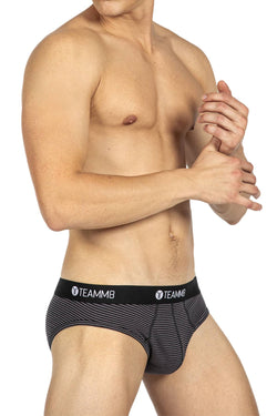 Teamm8 Black Super Low Stripe Brief thumbnail 1