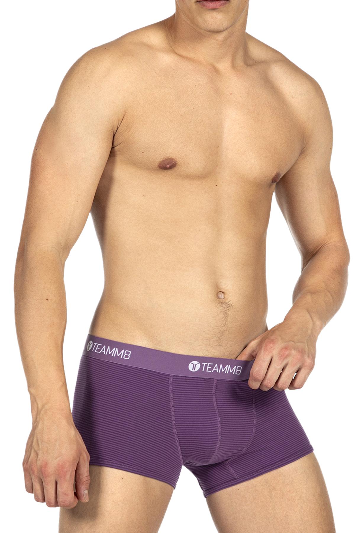 Teamm8 Plum Super Low Stripe Boxer Brief