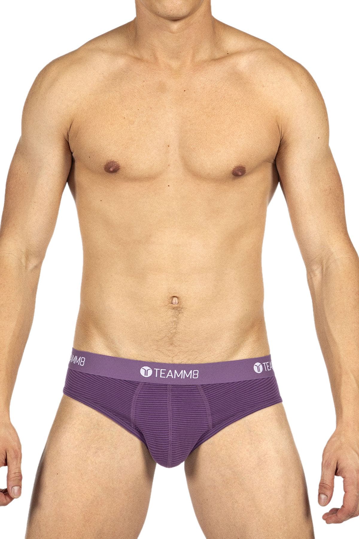 Teamm8 Plum Super Low Stripe Brief