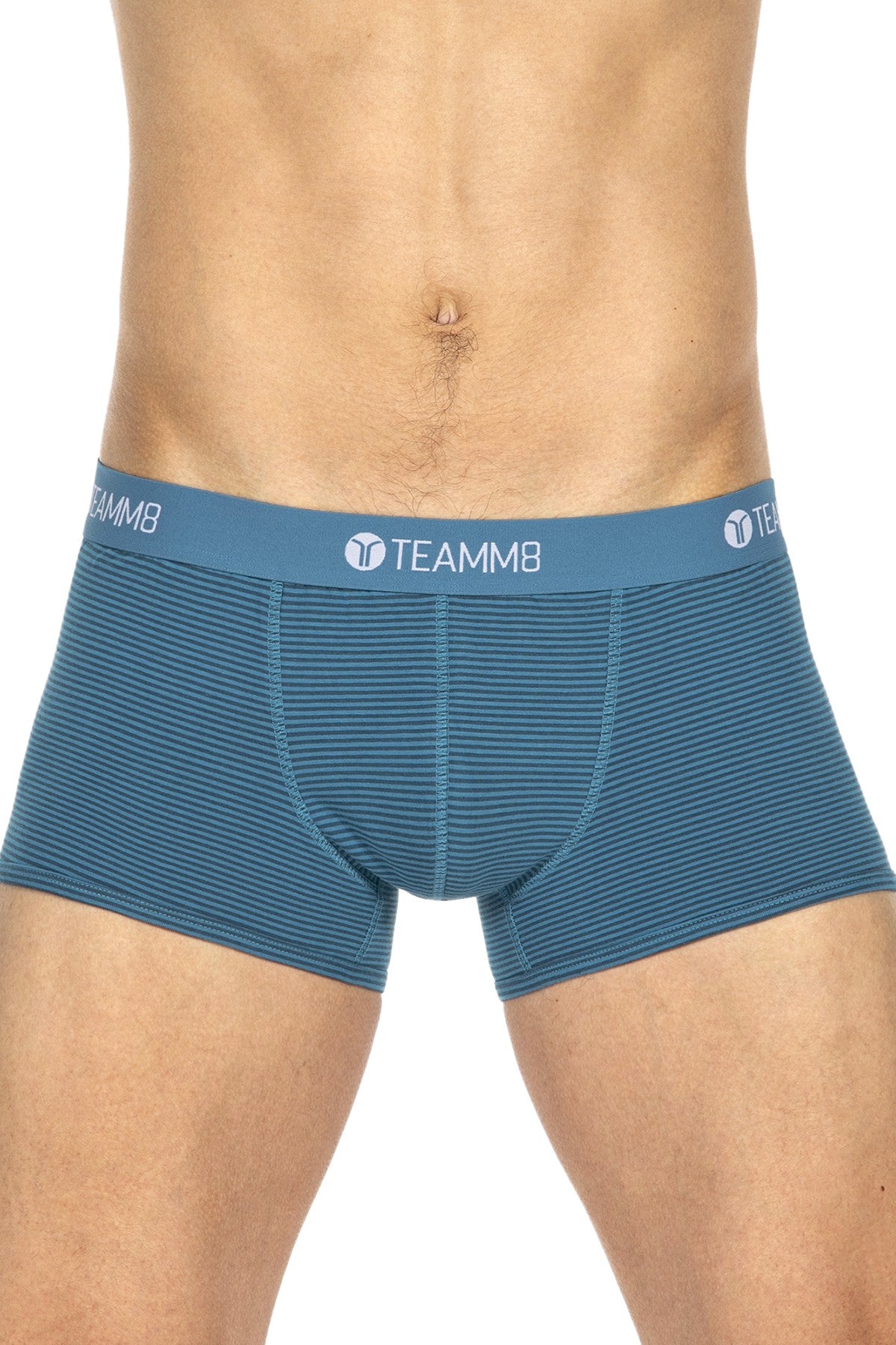 Teamm8 Teal Super Low Stripe Boxer Brief