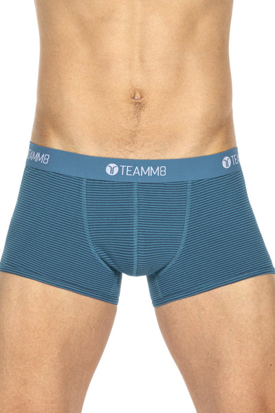 Teamm8 Teal Super Low Stripe Boxer Brief