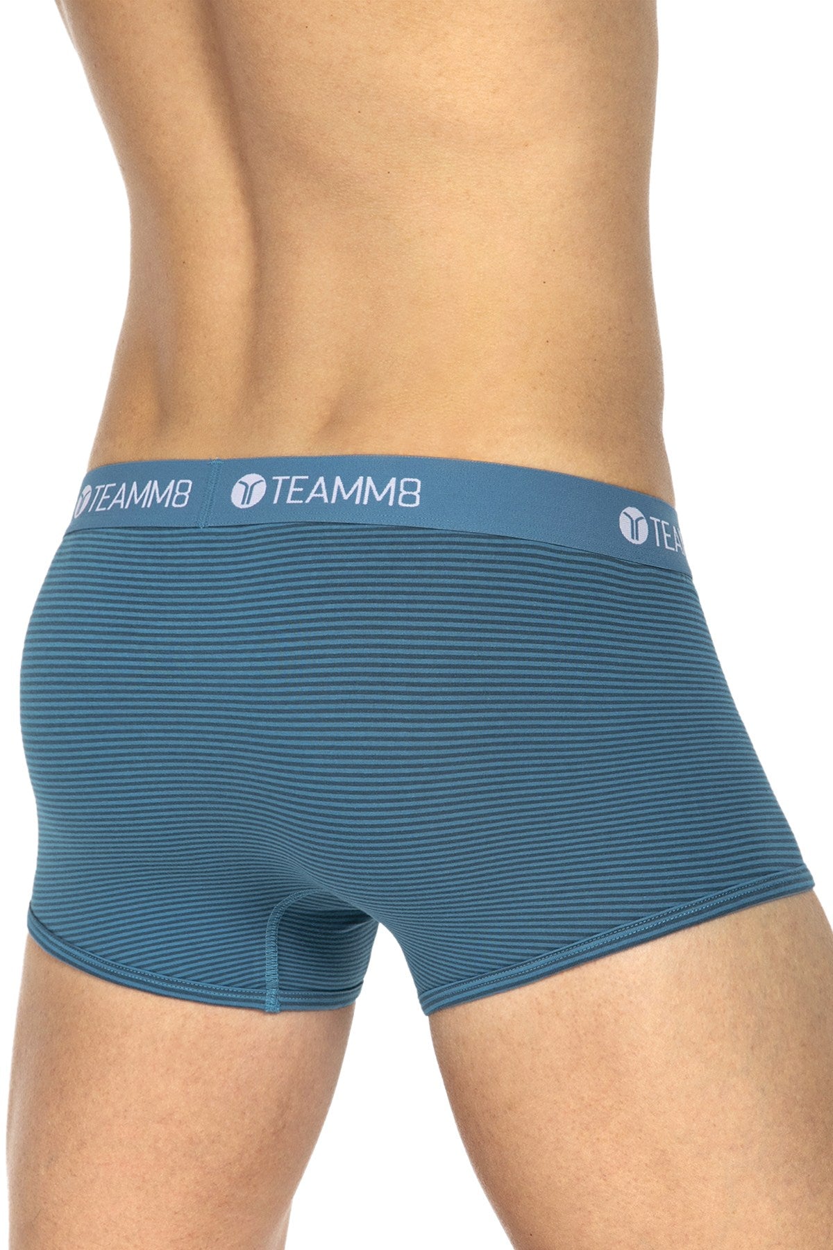 Teamm8 Teal Super Low Stripe Boxer Brief