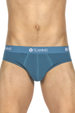 Teamm8 Teal Super Low Stripe Brief thumbnail 2