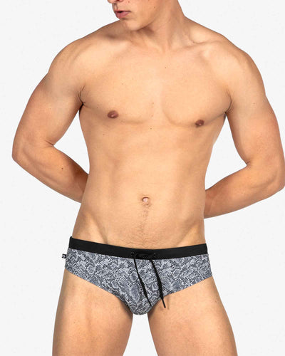Teamm8 White and Black Cobra Swim Brief