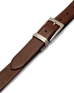 Ted Baker Josef Lizard-embossed Leather Reversible Belt Tan thumbnail 2