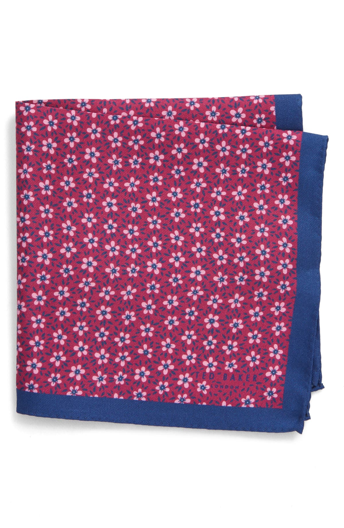 Ted Baker London Men's Ditsy Flower Silk Pocket Square, Size Regular - Pink