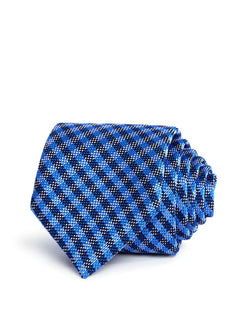 Ted Baker Micro Derby Check Classic Tie Navy thumbnail 1