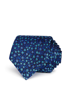 Ted Baker Tonal Flower Cluster Classic Tie Navy thumbnail 1