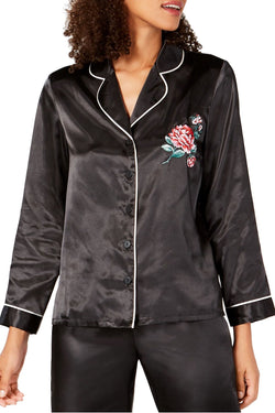 Thalia Sodi Intimates Black Embroidered Pajama Set thumbnail 2