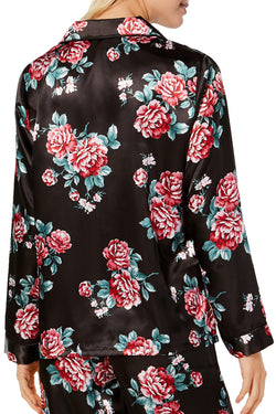 Thalia Sodi Intimates Black/Floral Printed Pajama Top thumbnail 2