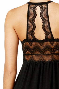 Thalia Sodi Intimates Black Lace-Trimmed Knit Nightgown thumbnail 4