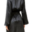 Thalia Sodi Intimates Black Satin Short Wrap Robe