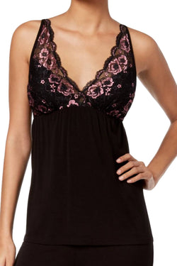 Thalia Sodi Intimates Deep-Black Knit/Lace Pajama Set thumbnail 2