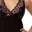 Thalia Sodi Intimates Deep-Black Knit/Lace Pajama Set