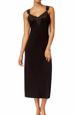 Thalia Sodi Intimates Deep-Black Knit Lace-Trimmed Nightgown thumbnail 1