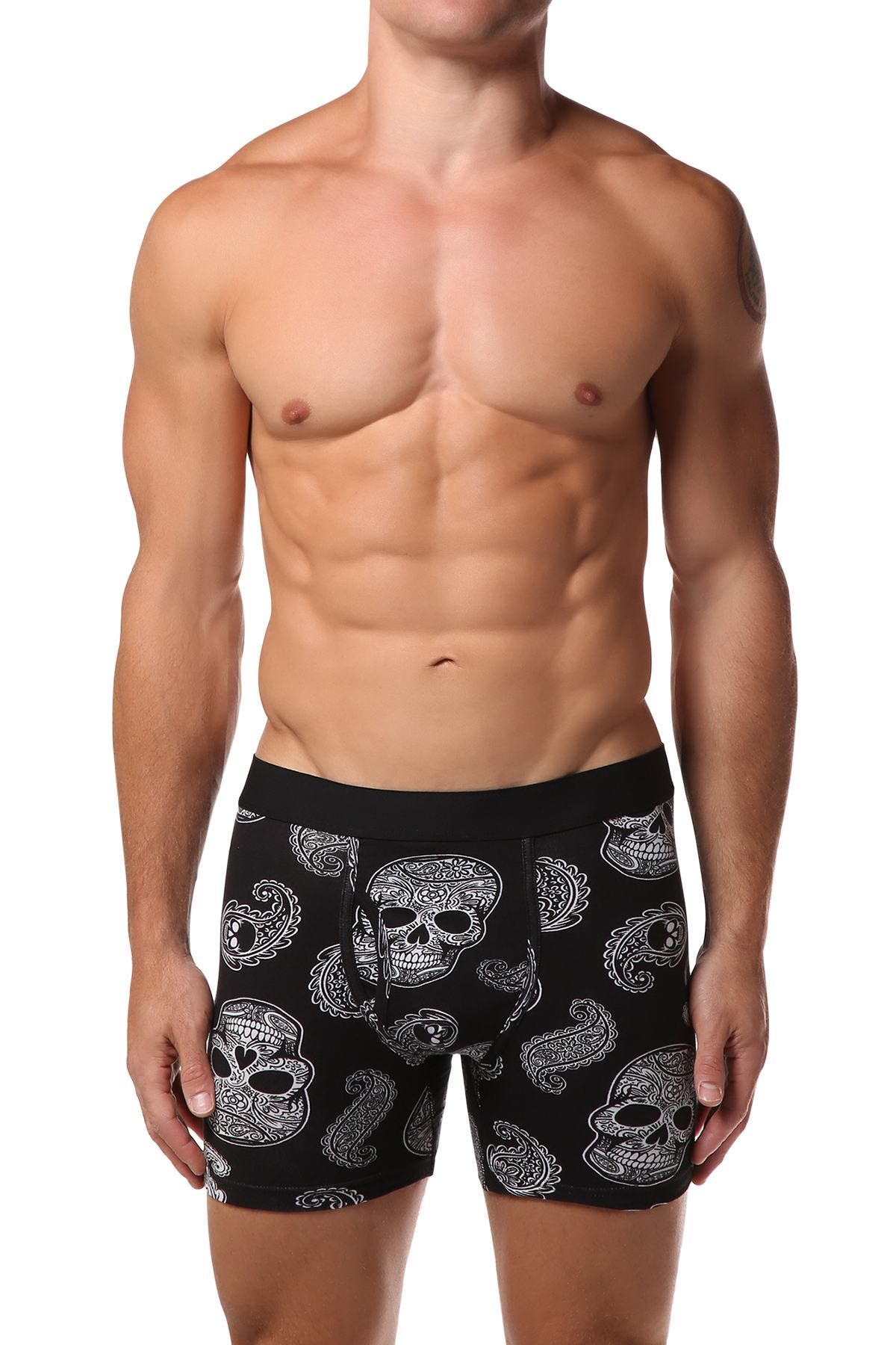 The Bottom Line Paisley Skull Boxer Short