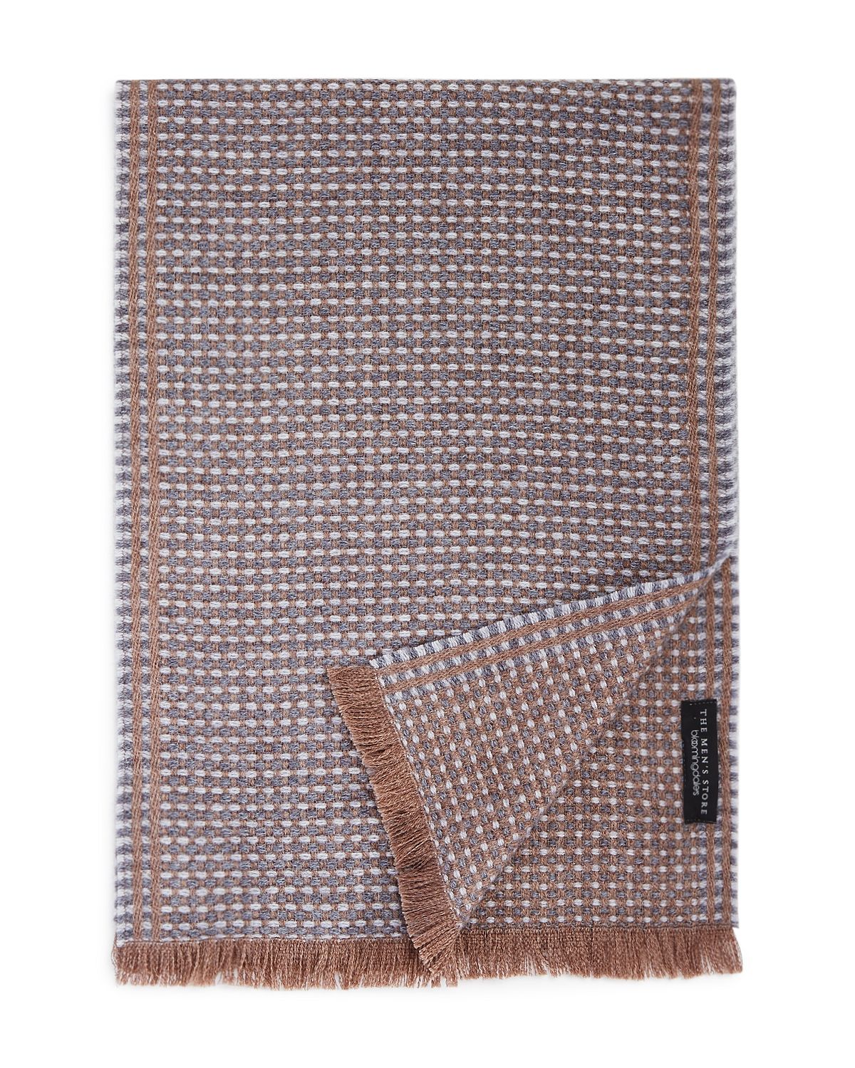 The Men's Store Basketweave Scarf Gray
