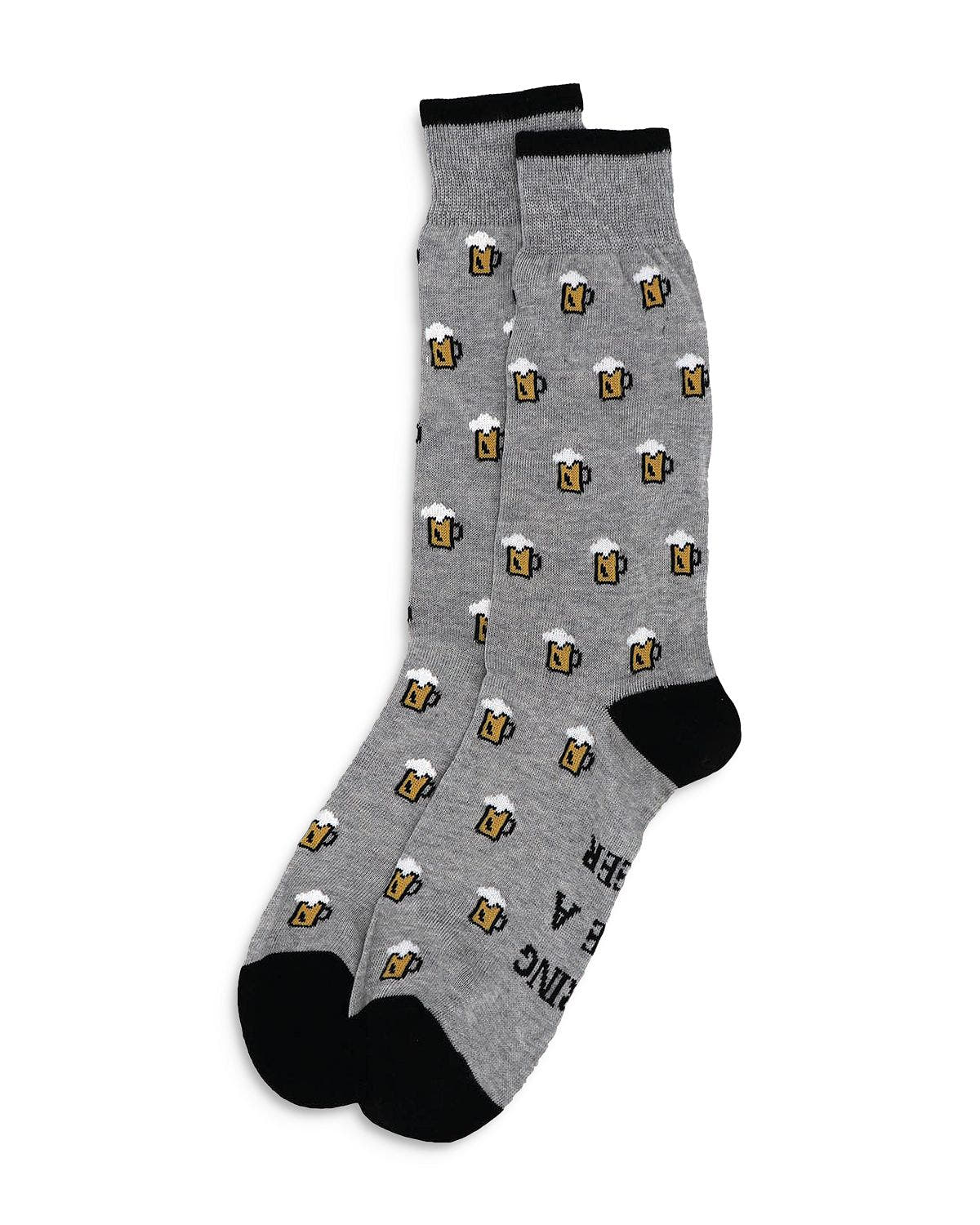 The Men's Store Beer Crew Socks Medium Gray