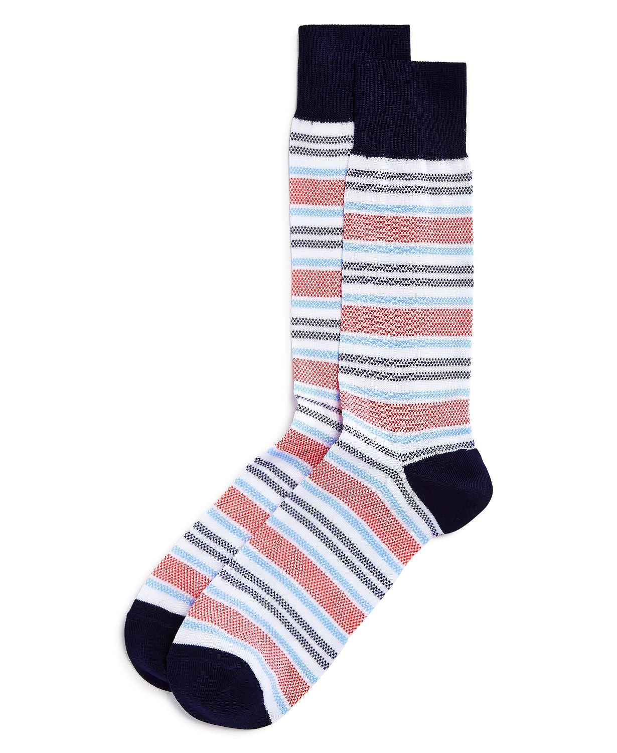 The Men's Store Birdseye Striped Socks Navy