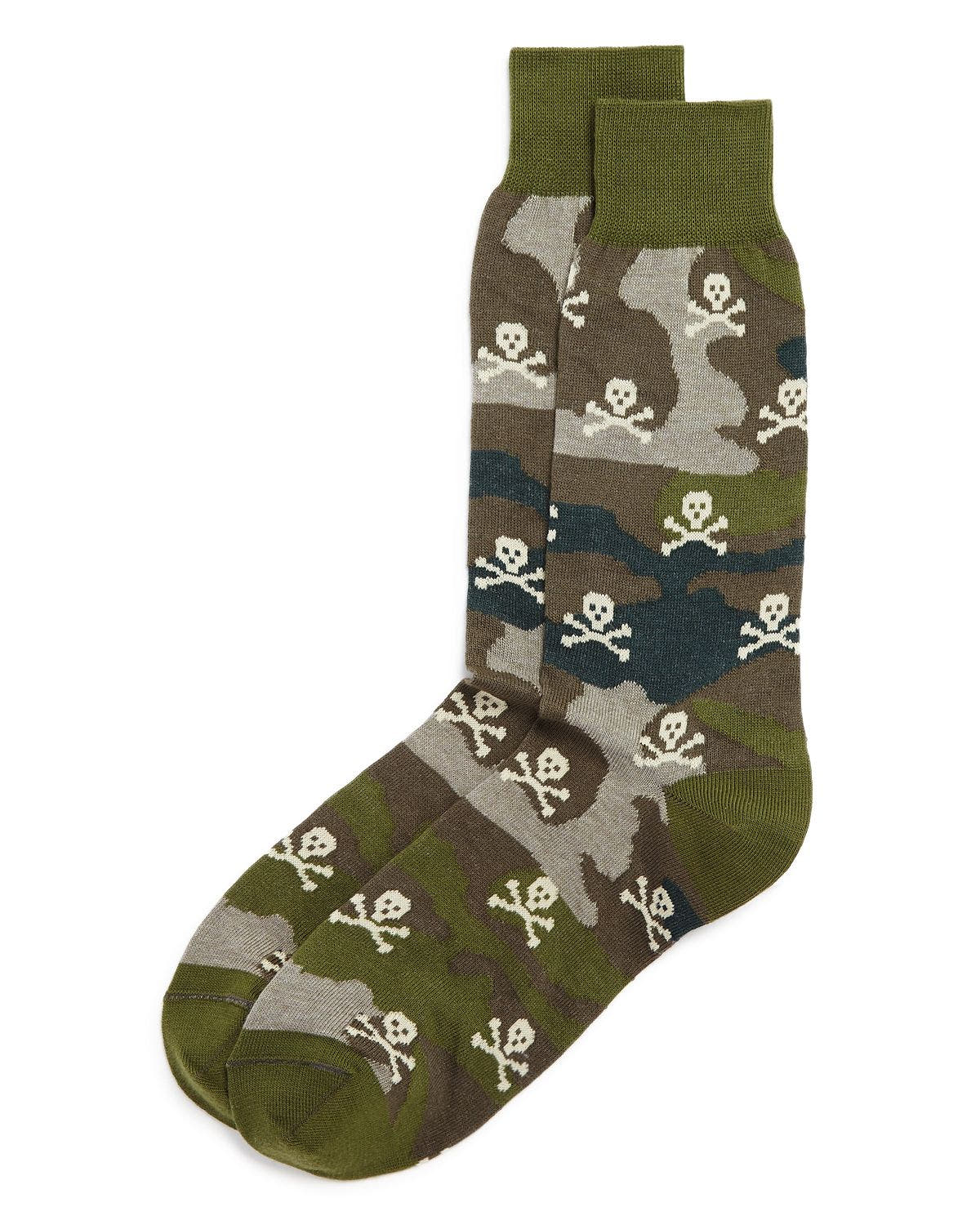 The Men's Store Camouflage & Skulls Socks Green