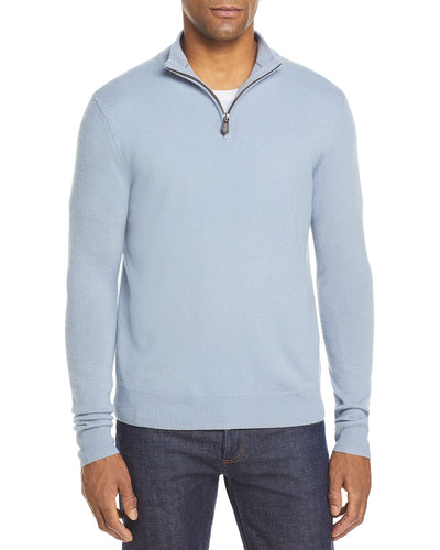 The Men's Store Cashmere Half-zip Sweater Light Blue Slate