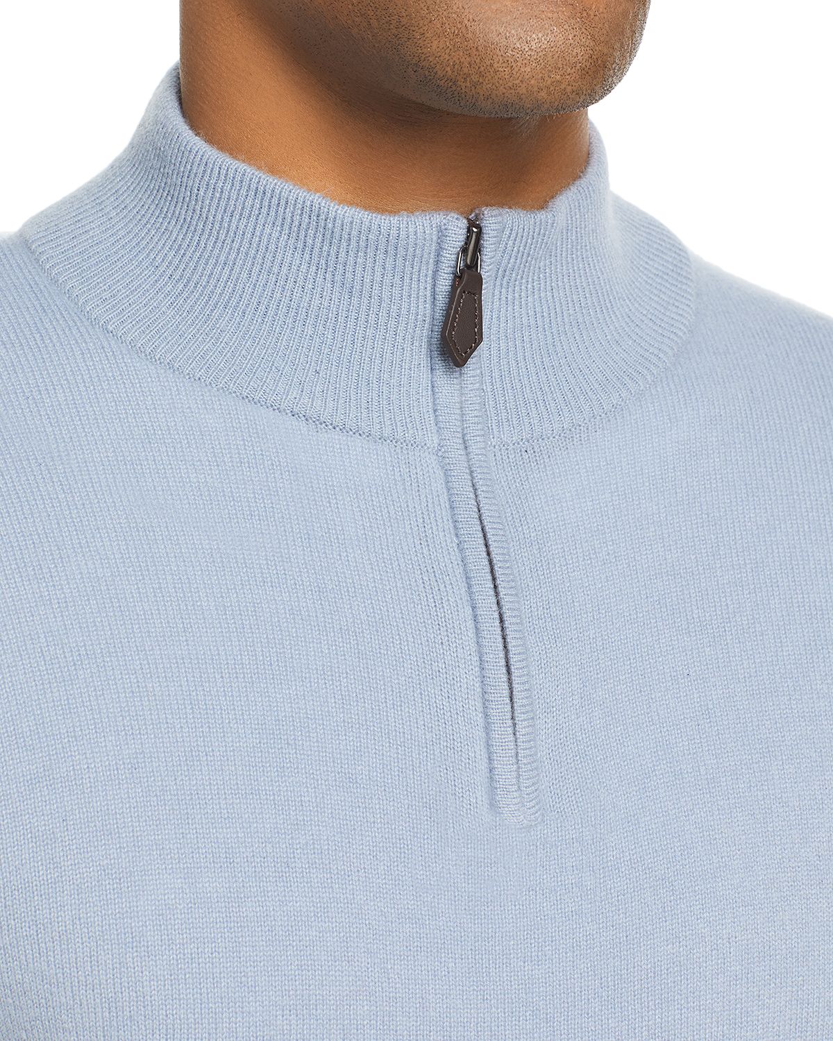 The Men's Store Cashmere Half-zip Sweater Light Blue Slate