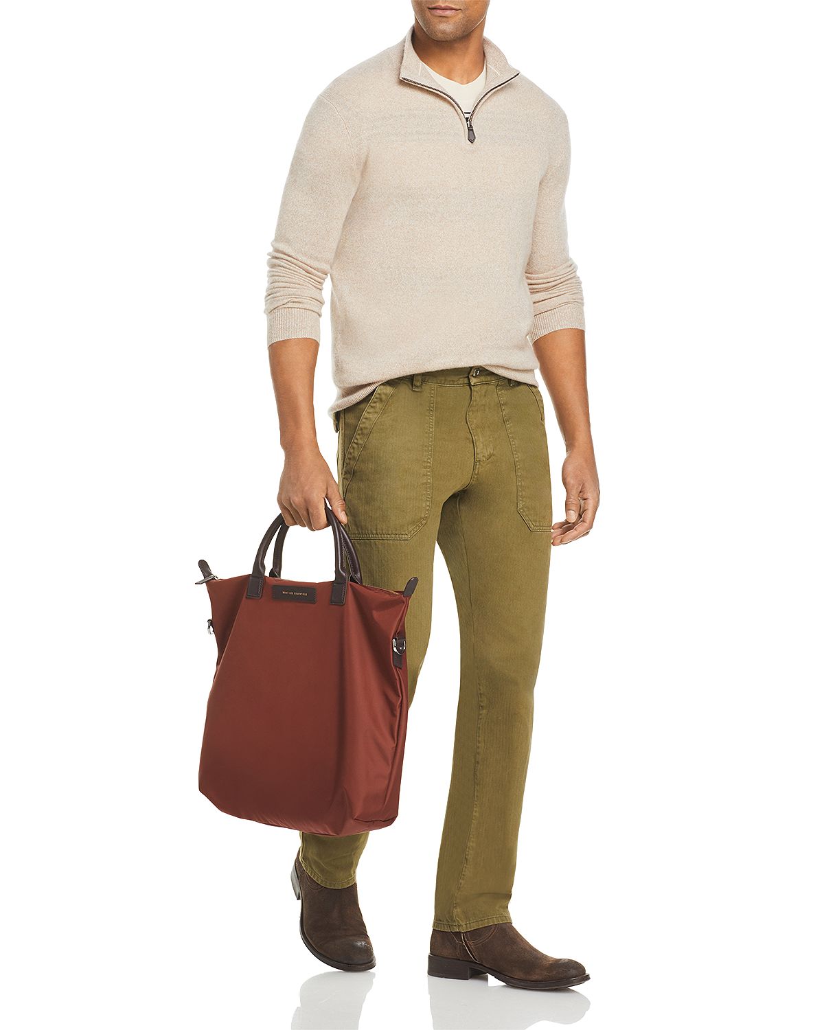 The Men's Store Cashmere Half-zip Sweater Oatmeal