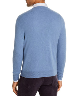 The Men's Store Cashmere V-neck Sweater Blue Fox thumbnail 2