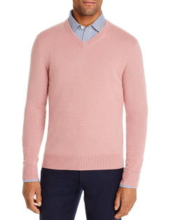 The Men's Store Cashmere V-neck Sweater Chalk Pink thumbnail 1