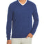 The Men's Store Cashmere V-neck Sweater Ocean Blue