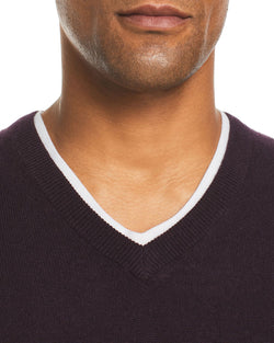 The Men's Store Cashmere V-neck Sweater Raisin thumbnail 3