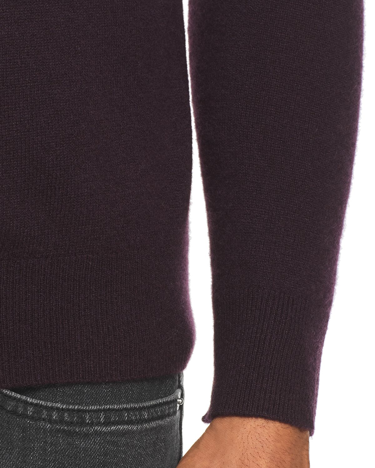 The Men's Store Cashmere V-neck Sweater Raisin
