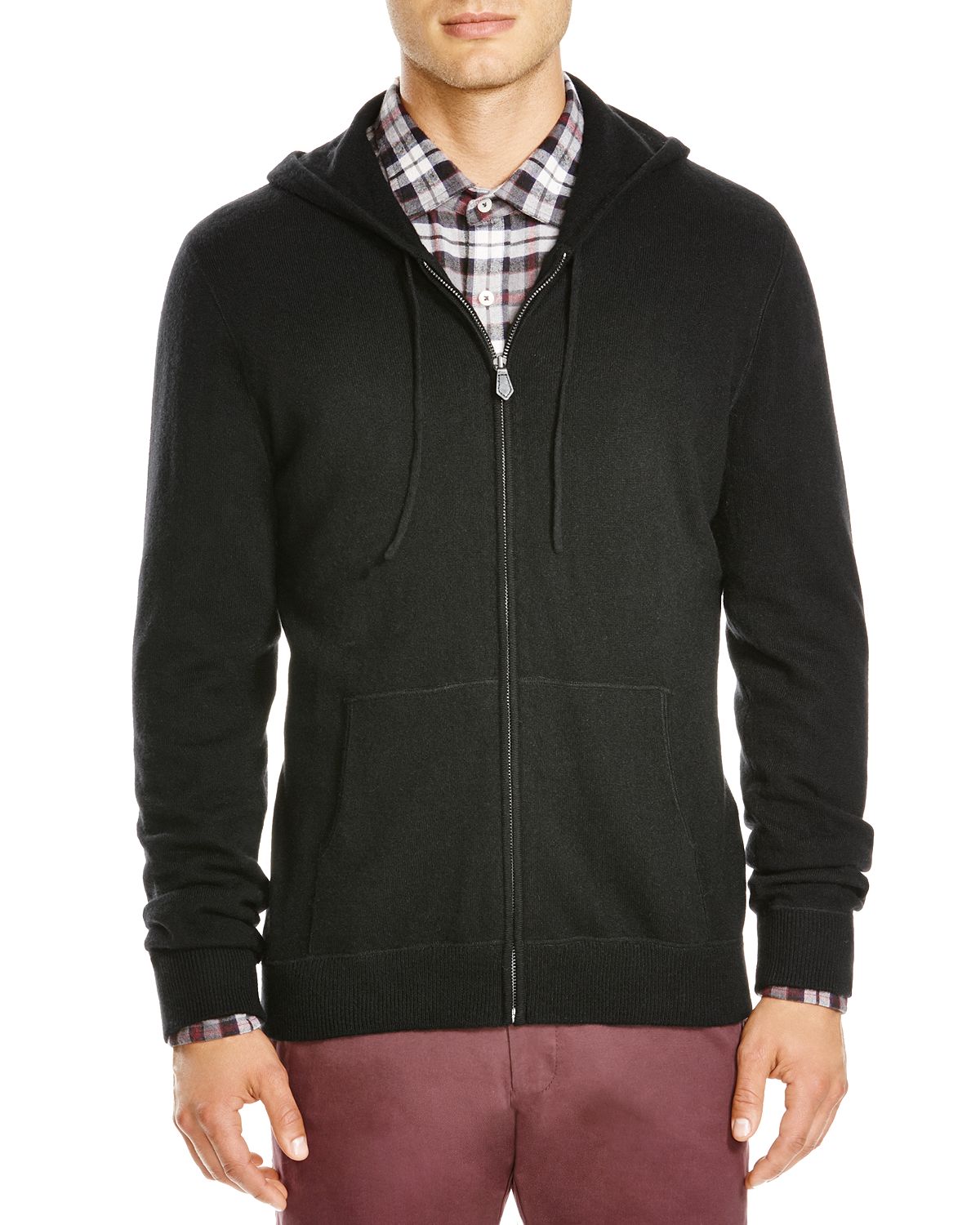 The Men's Store Cashmere Zip Hoodie Sweater Black