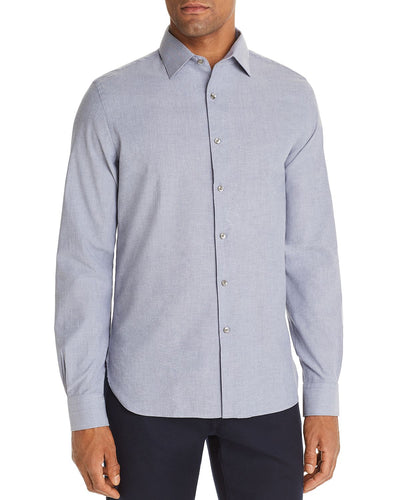 The Men's Store Chambray Classic Fit Shirt Blue