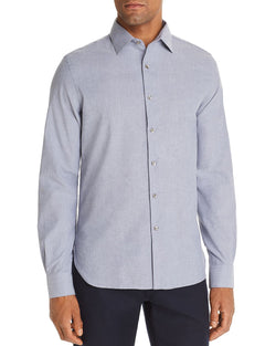 The Men's Store Chambray Classic Fit Shirt Blue thumbnail 1