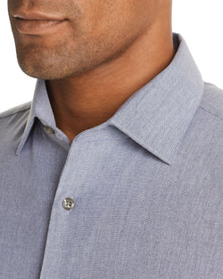 The Men's Store Chambray Classic Fit Shirt Blue thumbnail 3