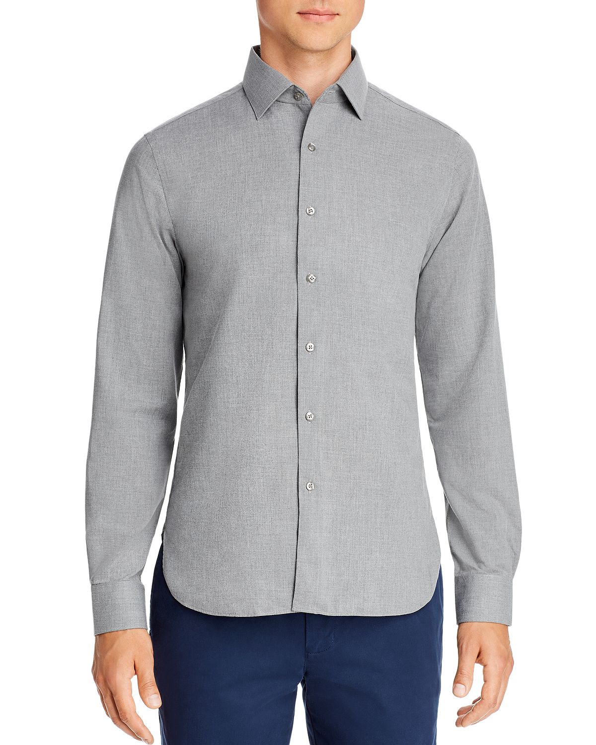 The Men's Store Chambray Classic Fit Shirt Gray