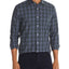 The Men's Store Check-print Classic Fit Shirt Gray Navy