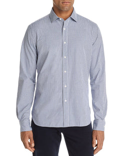 The Men's Store Check-print Classic Fit Shirt Navy thumbnail 1