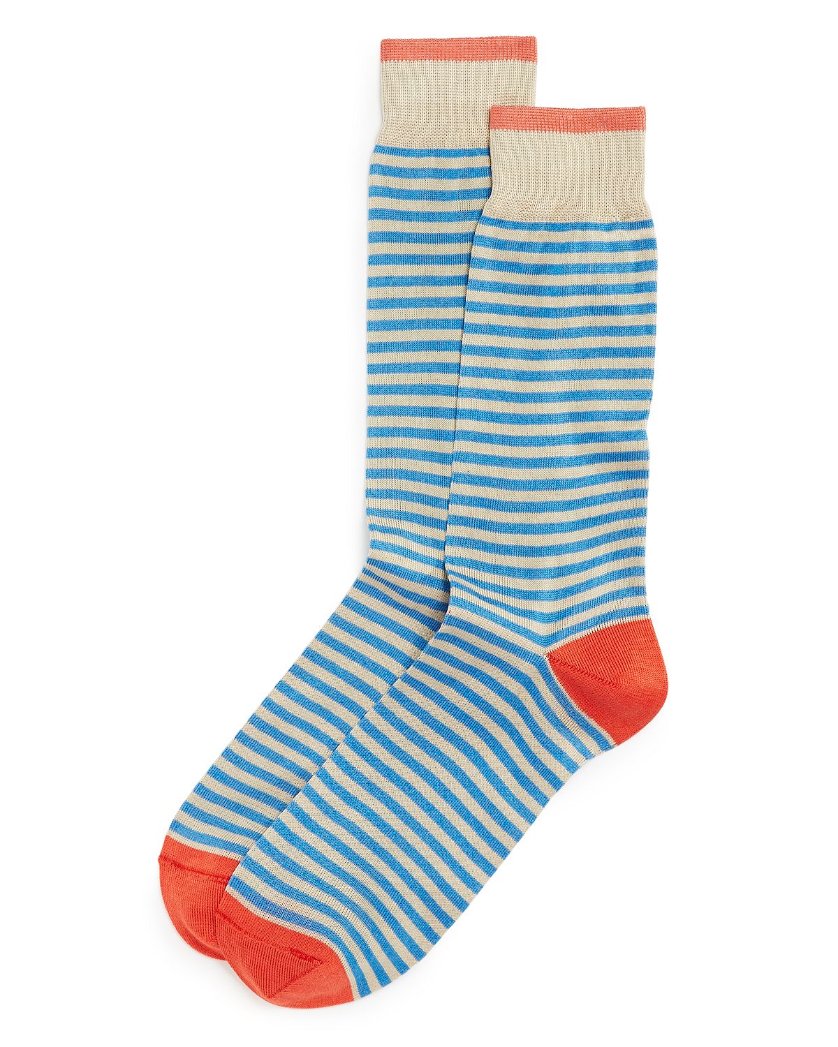 The Men's Store Cotton-blend Feeder Stripe Crew Socks Multi