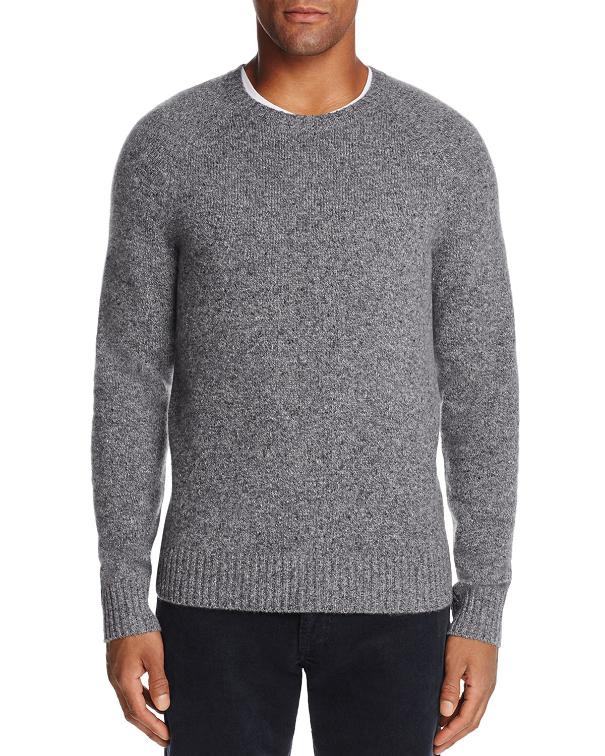 The Men's Store Crewneck Donegal Cashmere Sweater Gray