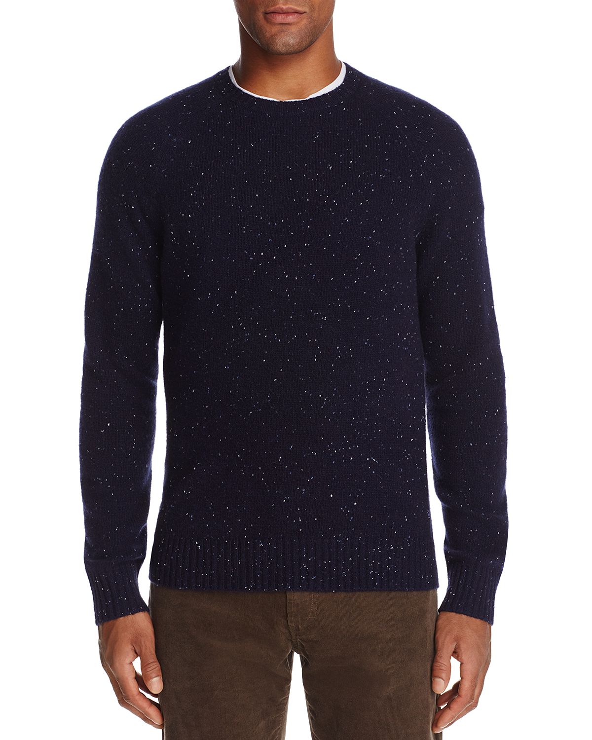 The Men's Store Crewneck Donegal Cashmere Sweater Navy