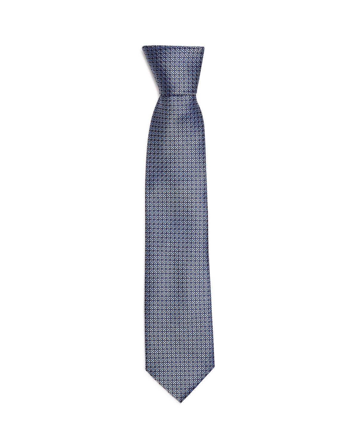 The Men's Store Dalton Micro Grid Silk Classic Tie Navy