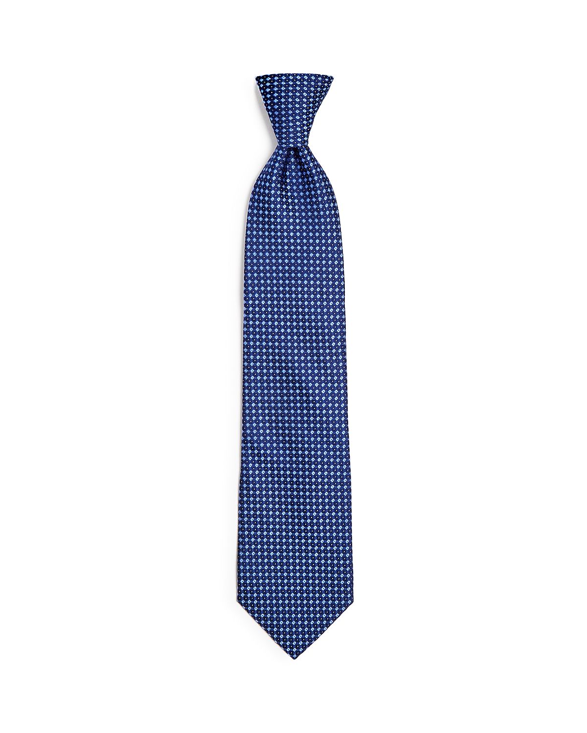 The Men's Store Diamond Grid Silk Classic Tie Navy/Blue