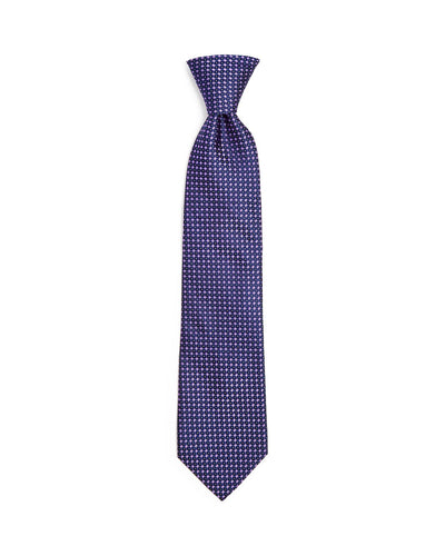 The Men's Store Diamond Grid Silk Classic Tie Navy/Purple