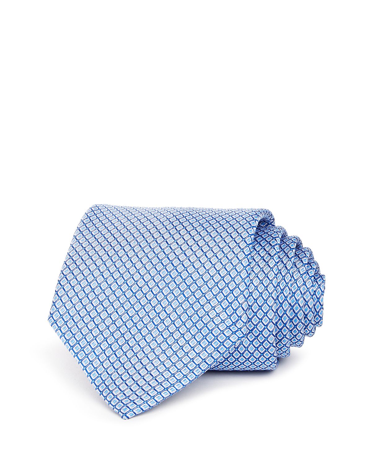 The Men's Store Diamond Neat Silk Classic Tie Blue