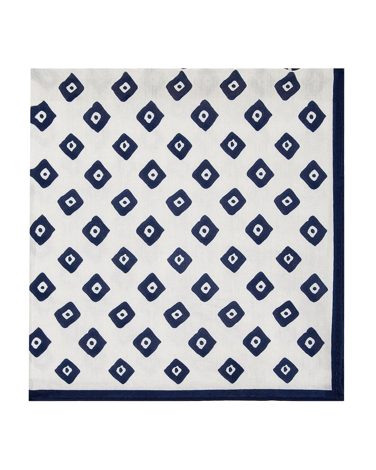 The Men's Store Diamond Print Pocket Square White/Navy