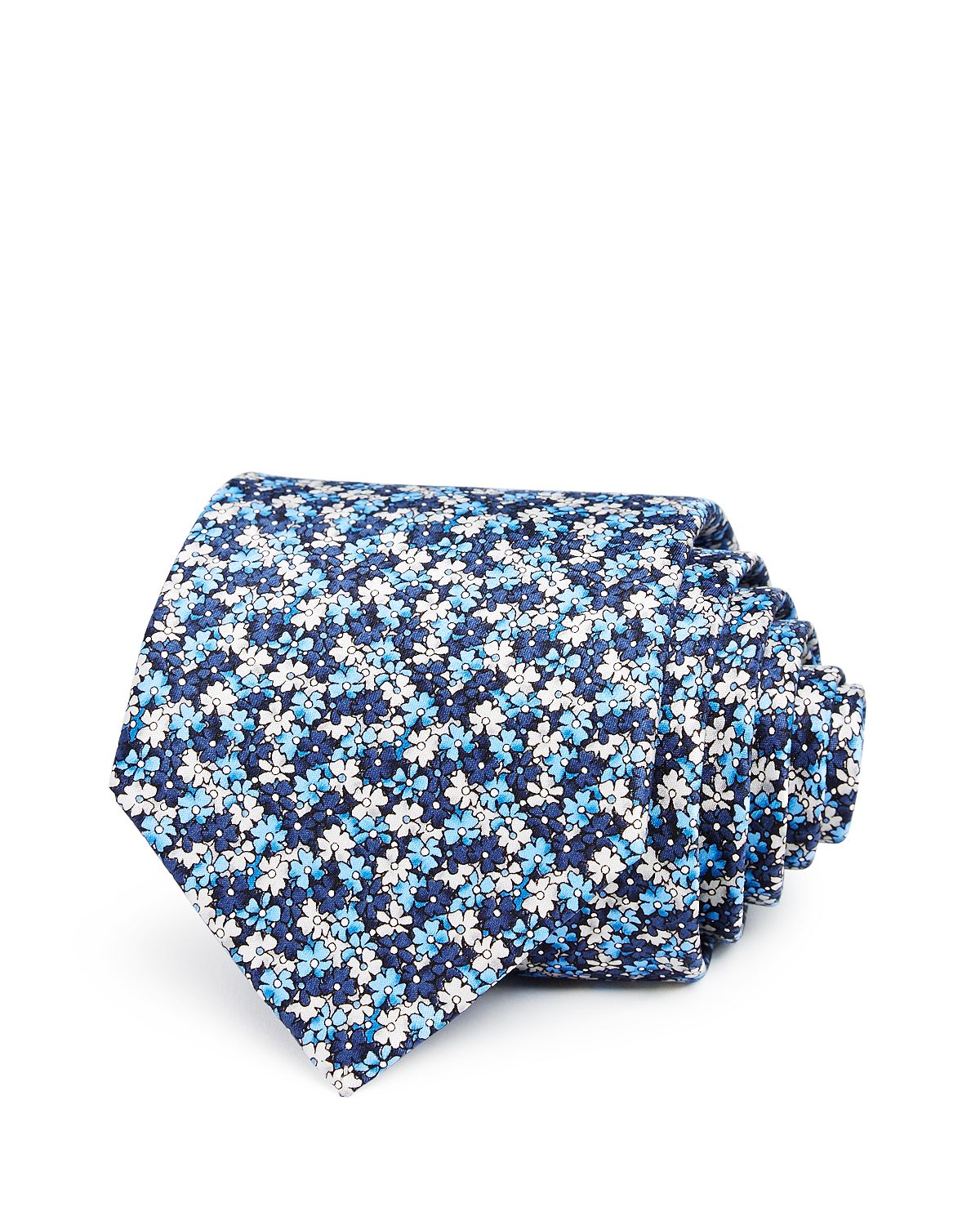 The Men's Store Ditsy Floral Classic Tie Navy/Blue